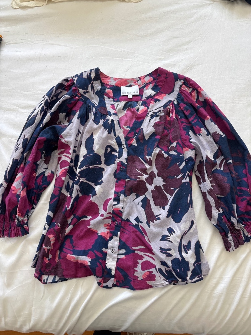 Floral blouse - navy, purple, pink